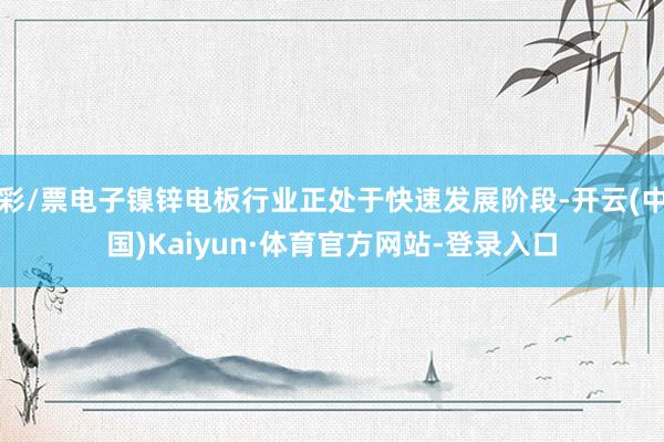 彩/票电子镍锌电板行业正处于快速发展阶段-开云(中国)Kaiyun·体育官方网站-登录入口